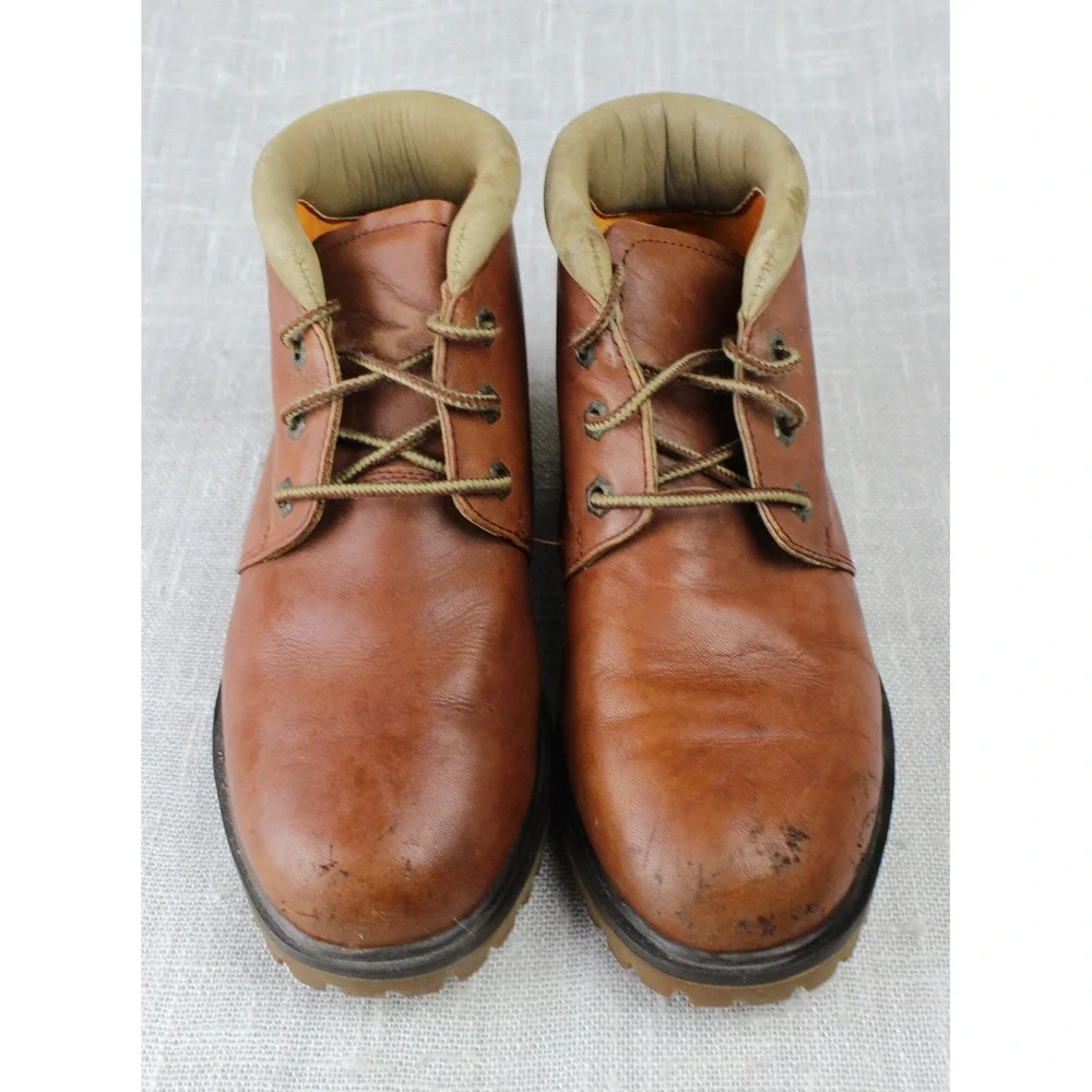 FUBU Vintage Brown Leather Chukka Ankle Boots Mens 5.5 Work‎ Streetwear 8061042